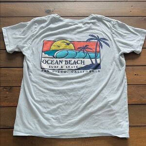 Light Blue Women's “Ocean Beach” San Diego T